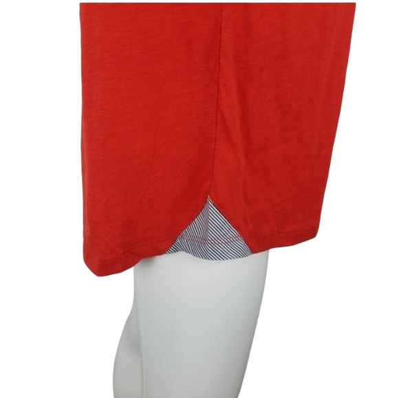 L.L. Bean Women's Size Med Orange Quarter-Button Ruffle Collar Long-Sleeve Top - Picture 5 of 7